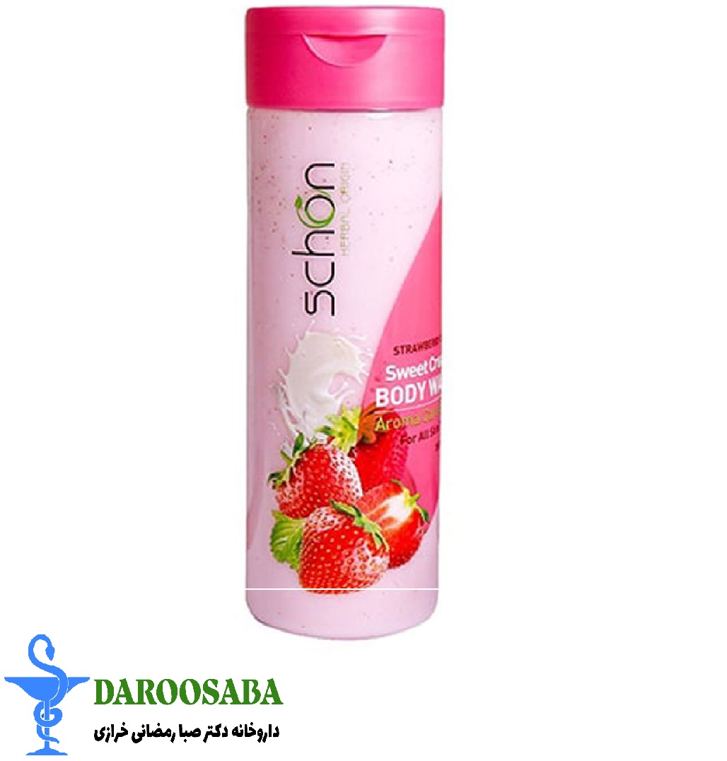 شامپو بدن کرمی شیر توت فرنگی شون