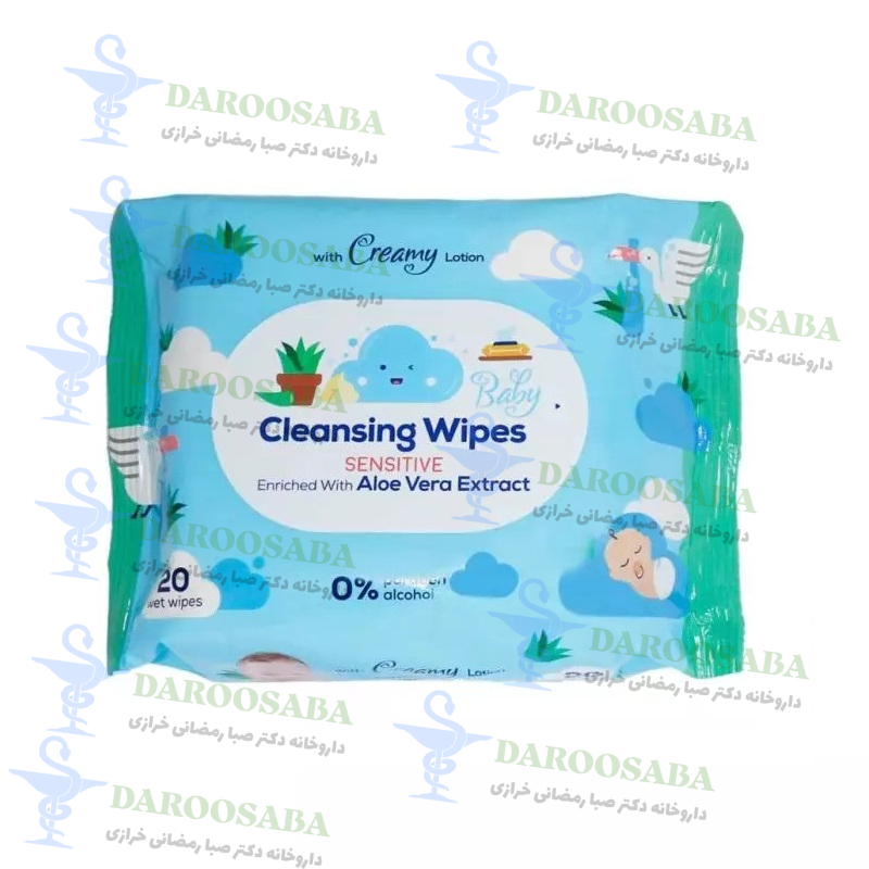 دستمال مرطوب کودک آلوئه ورا کانواس 20 عددی