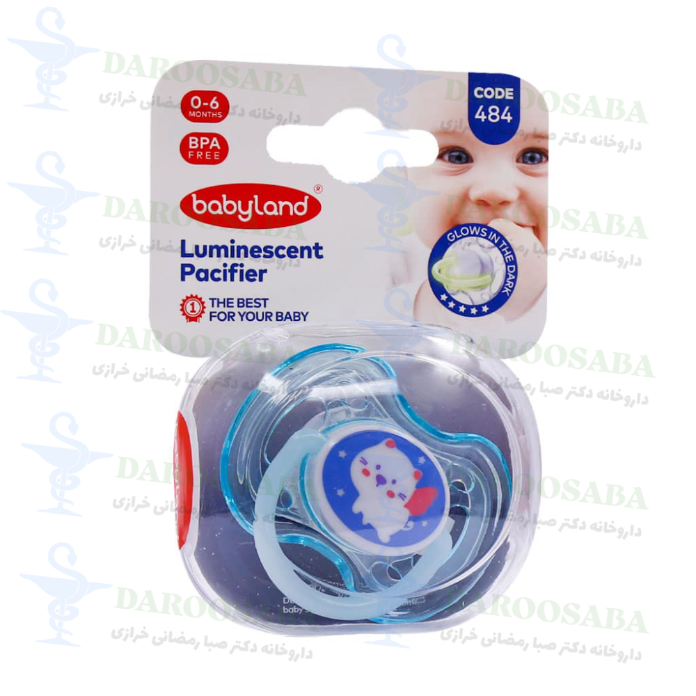 پستانک ارتودنسی شب تاب بیبی لند کد 484تولد تا 6 ماهگی