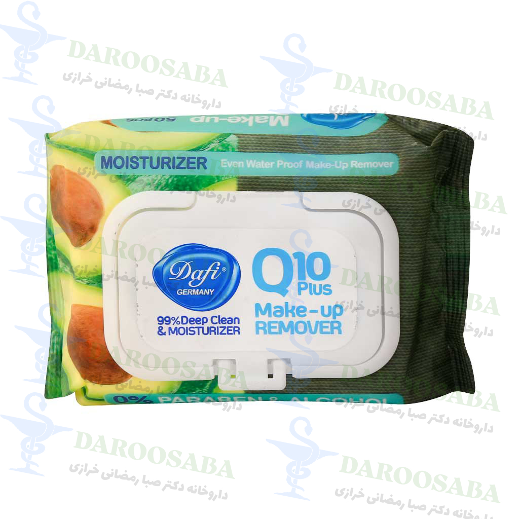 دستمال مرطوب پاک کننده آرایش کیو تن پلاس دافی 50 عدد