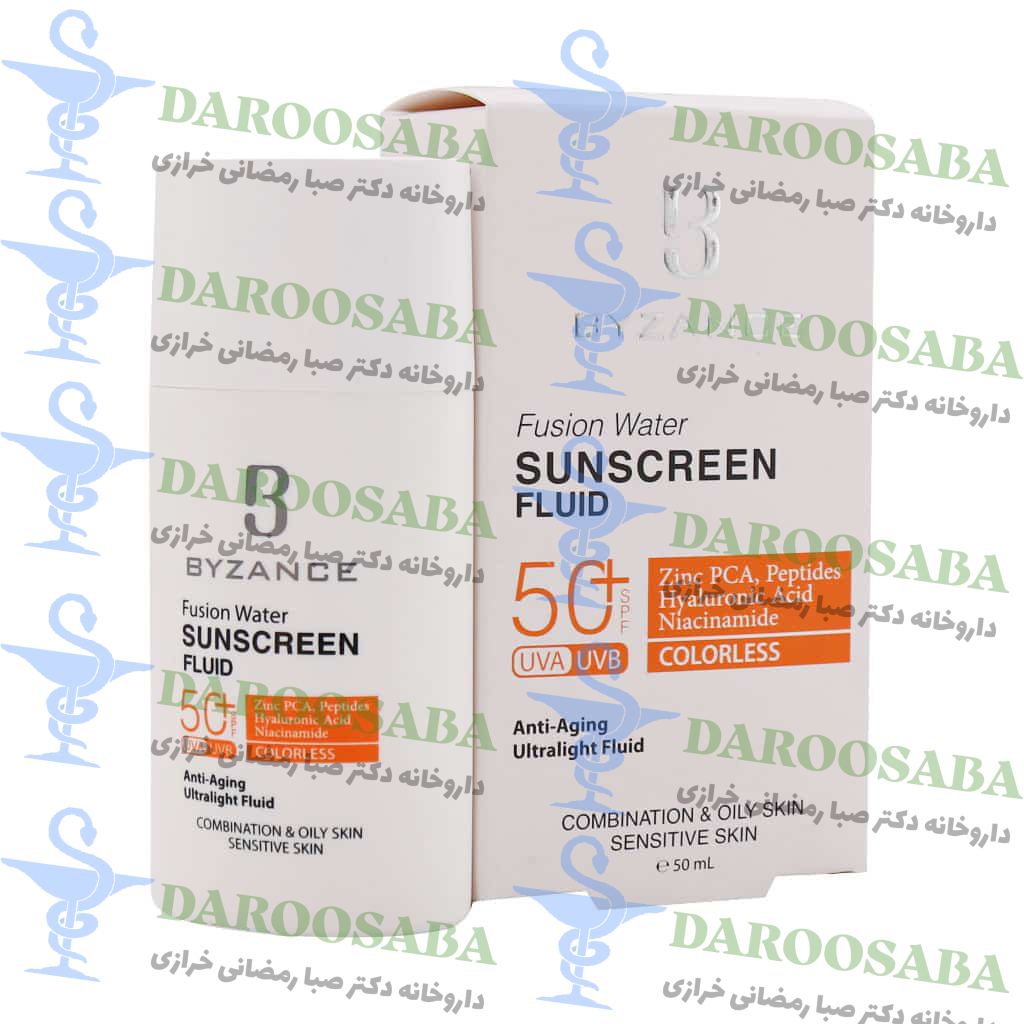 فلوئید ضد آفتاب فیوژن واتر بیزانس پوست چرب و مختلط