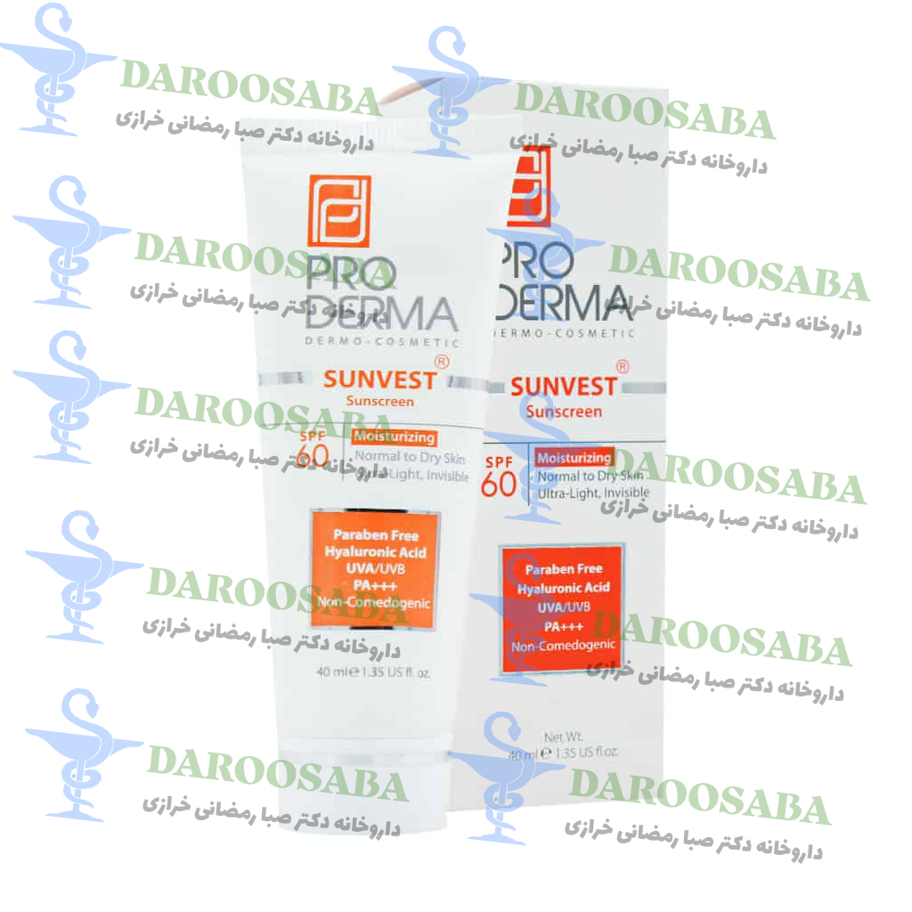 کرم ضد آفتاب و مرطوب کننده پرودرما SPF60 پوست معمولی و خشک