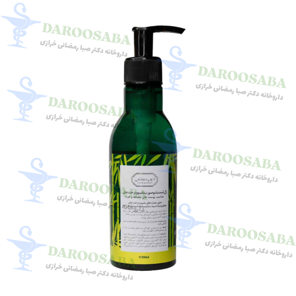 ژل شستشوی صورت پوست چرب دیپ سنس عصاره بامبو و درخت چای