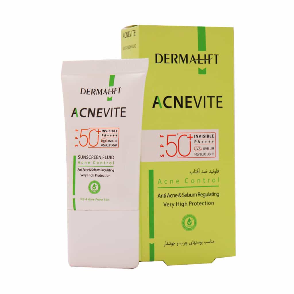 فلوئید ضد آفتاب آکنویت پوست های چرب و جوشدار SPF50 درمالیفت